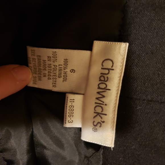 Chadwicks Black wool slacks size 6 Career work wear - Picture 4 of 4